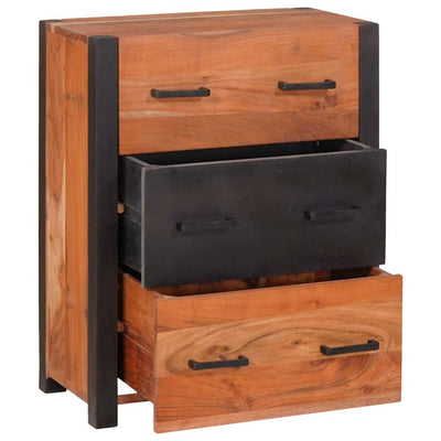 Sivupöytä 3 pcs Ruskea 110 x 30 x 75 cm Täysi Akaasiapuu