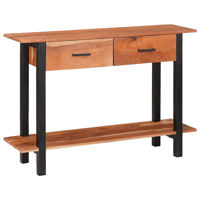 Konsolipöytä hyllyllä Ruskea 110 x 30 x 75 cm täysi akaasiapuu