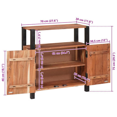 Sivupöytä Ruskea 70 x 30 x 75 cm Täysi Akaasiapuu