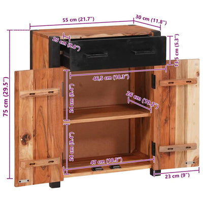 Buffetit & Sivupöydät Ruskea 55 x 30 x 75 cm täysi akaasiapuu