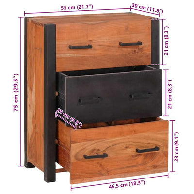 Buffetit & Sivupöydät Ruskea 55 x 30 x 75 cm täysi akaasiapuu