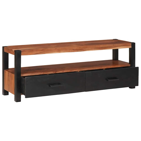 Mediakaappi hyllyllä Ruskea 110 x 30 x 40 cm Tiheä akasiapuu