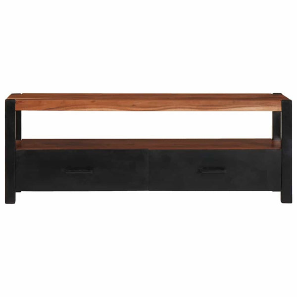Mediakaappi hyllyllä Ruskea 110 x 30 x 40 cm Tiheä akasiapuu