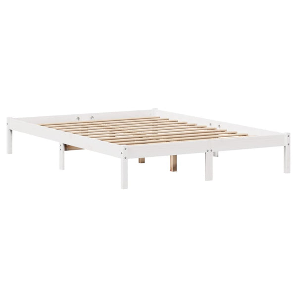 Sänky kirjahyllyllä ei patjaa valkoinen 150x200 cm täysi mänty