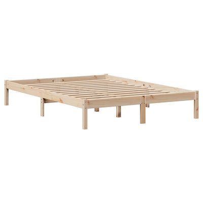 Sänky kirjahyllyllä ilman patjaa 120x190 cm täysi mänty