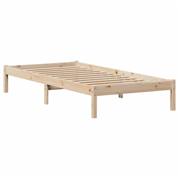 Sänky kirjahyllyllä ilman patjaa 90x200 cm täysi mänty