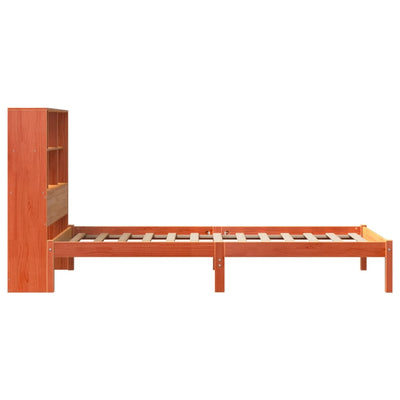 Sänky/kirjahylly ilman patjaa vahanruskea 75x190 cm täysi mänty