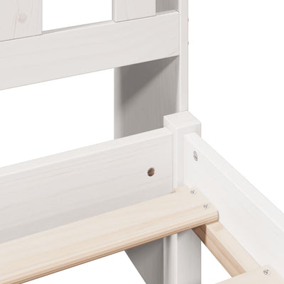 Valkoinen sänky kirjahyllyllä ei patjaa Madalin 75x190cm (mänty)