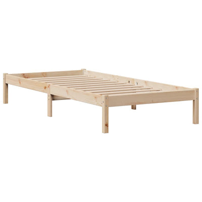 Sänky kirjahyllyllä ilman patjaa 90x190 cm täysi mänty