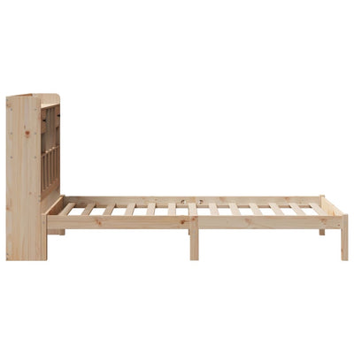 Sänky kirjahyllyllä ilman patjaa 90x190 cm täysi mänty