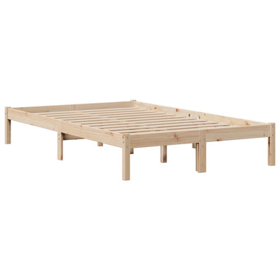 Sänky kirjahyllyllä ilman patjaa 135x190 cm täysi mänty