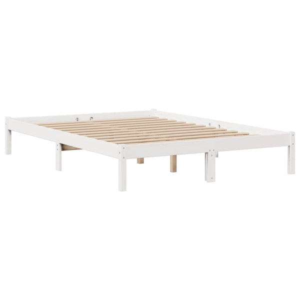 Sänky kirjahyllyllä ei patjaa valkoinen 140x190 cm täysi mänty