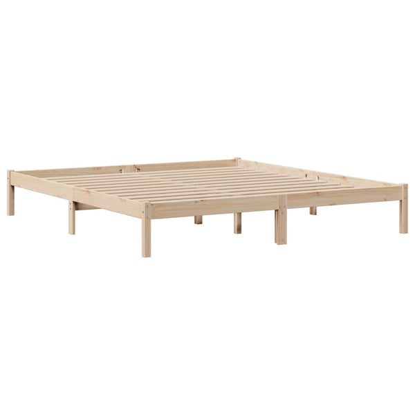 Sänky kirjahyllyllä ilman patjaa 180x200 cm täysi mänty