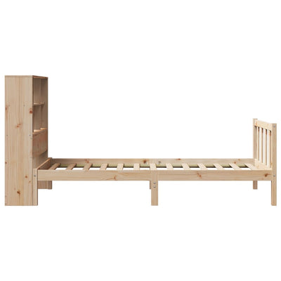 Sänky kirjahyllyllä ilman patjaa 100x200 cm täysi mänty