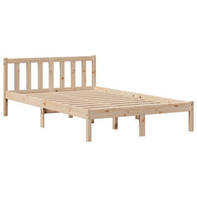 Sänky kirjahyllyllä ilman patjaa 135x190 cm täysi mänty