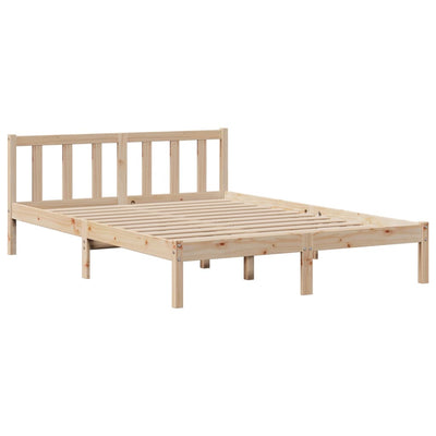 Sänky kirjahyllyllä ilman patjaa 140x190 cm täysi mänty