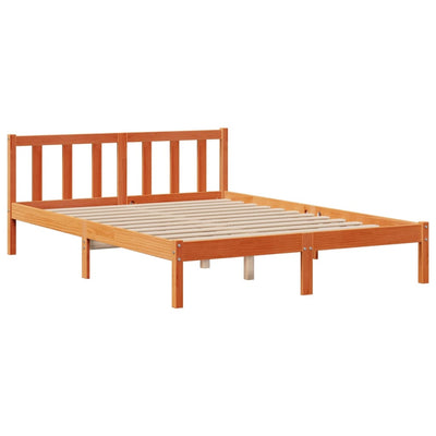 Sänky kirjahyllyllä ei patjaa vahanrusk. 140x190 cm täysi mänty