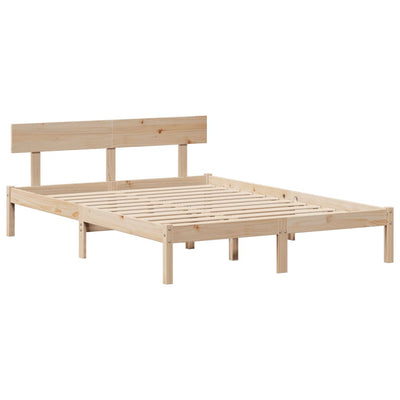 Sänky kirjahyllyllä ilman patjaa 150x200 cm täysi mänty