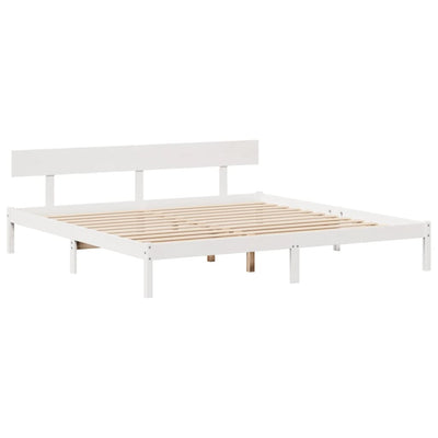 Sänky kirjahyllyllä ei patjaa valkoinen 180x200 cm täysi mänty