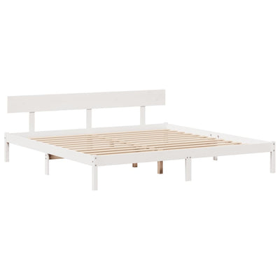 Sänky kirjahyllyllä ei patjaa valkoinen 200x200 cm täysi mänty