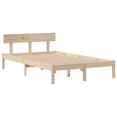 Sänky kirjahyllyllä ilman patjaa 135x190 cm täysi mänty