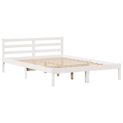 Sänky kirjahyllyllä ei patjaa valkoinen 150x200 cm täysi mänty