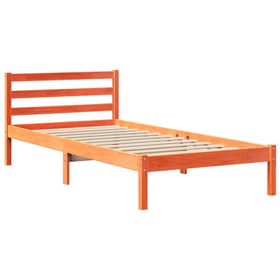 Sänky kirjahyllyllä ilman patjaa vahanrusk 100x200 cm täysi puu