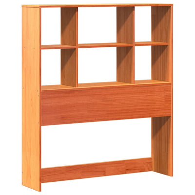 Sänky/kirjahylly ilman patjaa vahanruskea 75x190 cm täysi puu