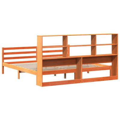 Sängynrunko ilman patjaa vahanruskea 200x200 cm täysi puu