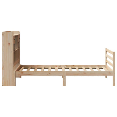 Sänky kirjahyllyllä ilman patjaa 75x190 cm täysi mänty