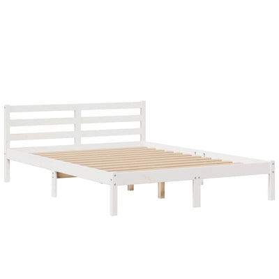 Sänky kirjahyllyllä ei patjaa valkoinen 150x200 cm täysi mänty