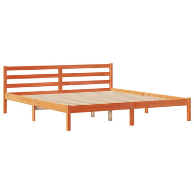 Sänky kirjahyllyllä ei patjaa vahanrusk. 200x200 cm täysi mänty
