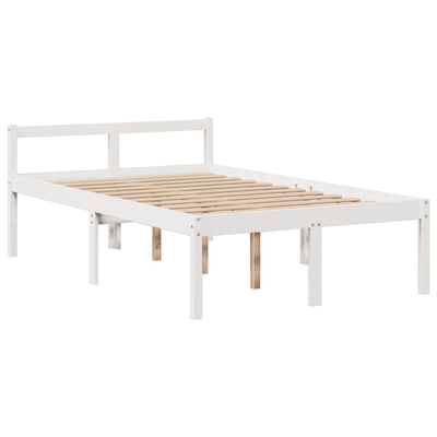 Sänky kirjahyllyllä ei patjaa valkoinen 135x190 cm täysi mänty