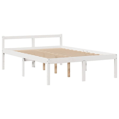 Sänky kirjahyllyllä ei patjaa valkoinen 140x200 cm täysi mänty