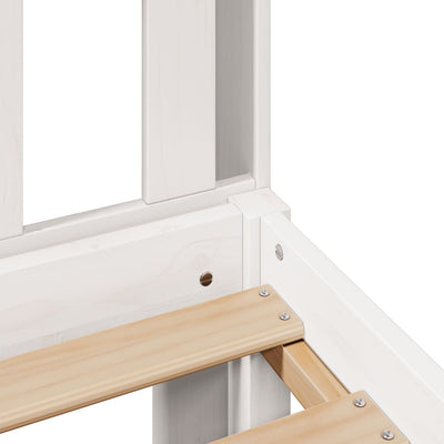 Valkoinen sänky kirjahyllyllä ei patjaa Kondi 150x200cm (mänty)