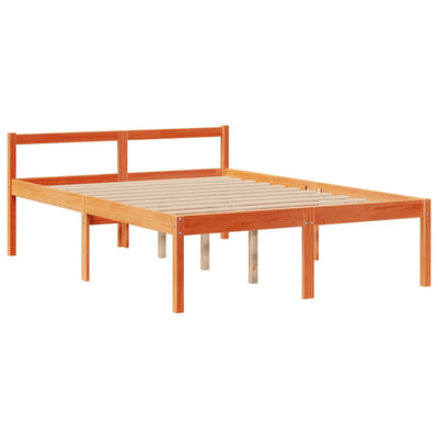 Sänky kirjahyllyllä ei patjaa vahanrusk. 150x200 cm täysi mänty