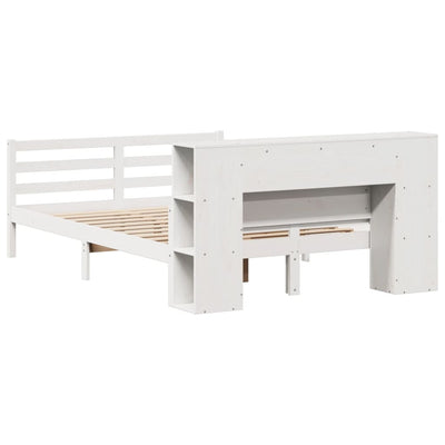 Valkoinen sänky kirjahyllyllä ei patjaa Iran 150x200cm (mänty)