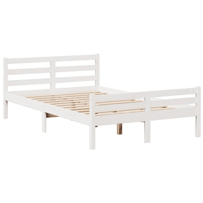 Sänky kirjahyllyllä ei patjaa valkoinen 135x190 cm täysi mänty
