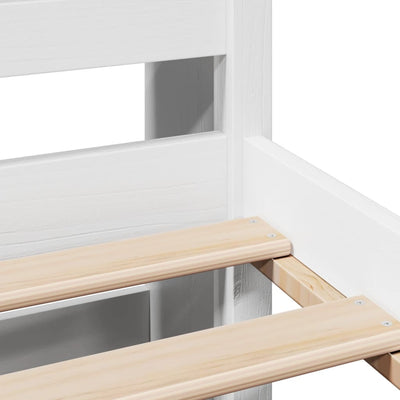 Valkoinen sänky kirjahyllyllä ei patjaa Arthurana 135x190cm (mänty)