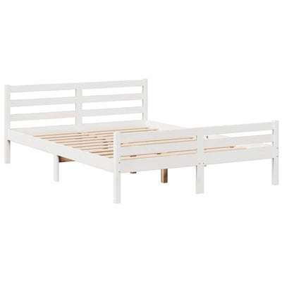 Sänky kirjahyllyllä ei patjaa valkoinen 150x200 cm täysi mänty