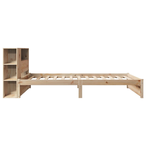Sänky kirjahyllyllä ilman patjaa 75x190 cm täysi mänty
