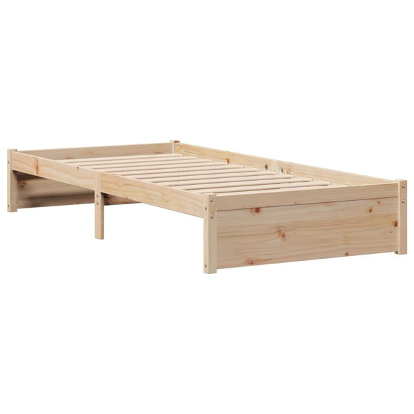 Sänky kirjahyllyllä ilman patjaa 75x190 cm täysi mänty