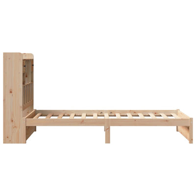 Sänky kirjahyllyllä ilman patjaa 75x190 cm täysi mänty