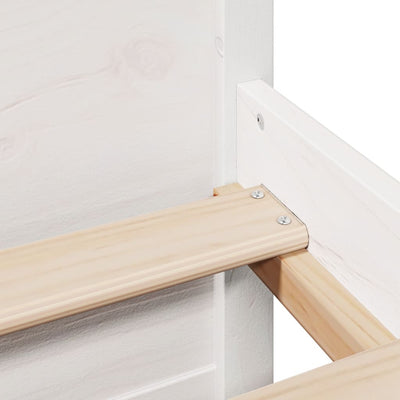 Valkoinen sänky kirjahyllyllä ei patjaa Etmeia 150x200cm (mänty)