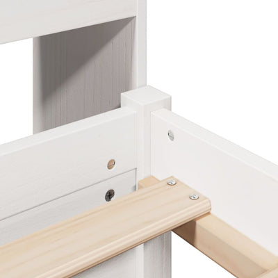 Valkoinen sänky kirjahyllyllä ei patjaa Rafa 180x200cm (mänty)