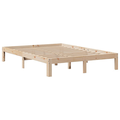 Sänky kirjahyllyllä ilman patjaa 120x190 cm täysi mänty