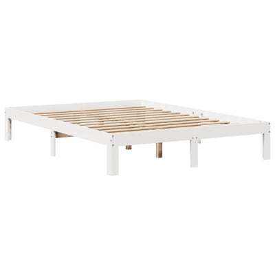 Sänky kirjahyllyllä ei patjaa valkoinen 150x200 cm täysi mänty