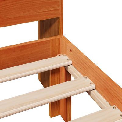 Vahanruskea sänky/kirjahylly ei patjaa Ilcnur 100x200cm (mänty)