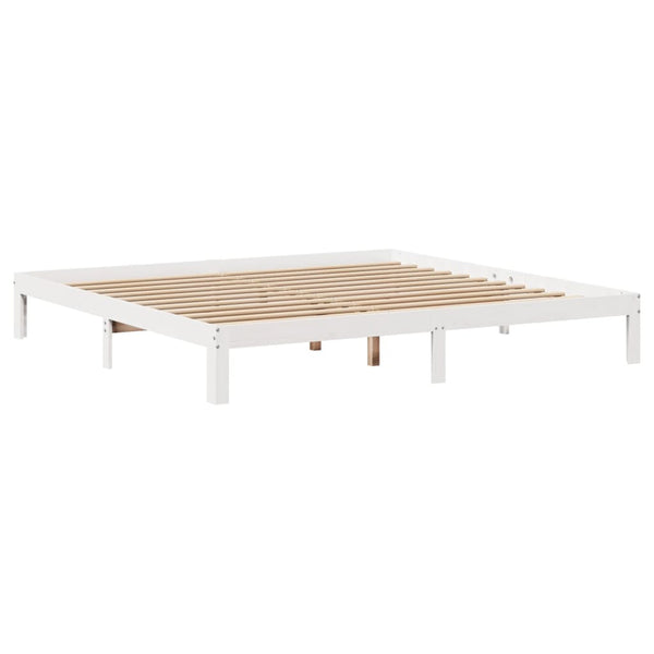 Sänky kirjahyllyllä ei patjaa valkoinen 180x200 cm täysi mänty