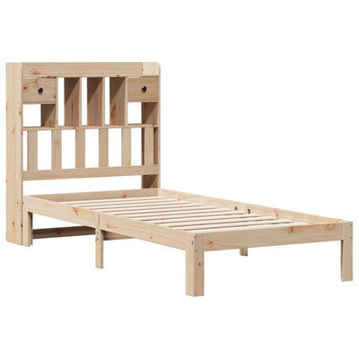 Sänky kirjahyllyllä ilman patjaa 75x190 cm täysi mänty
